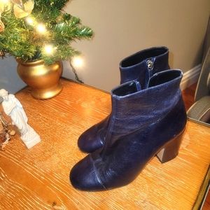 Zara booties- blue leather